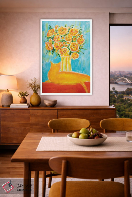 تابلو انتزاعی طلایی اثر یولاندا فرناندز-شبکو - D6W