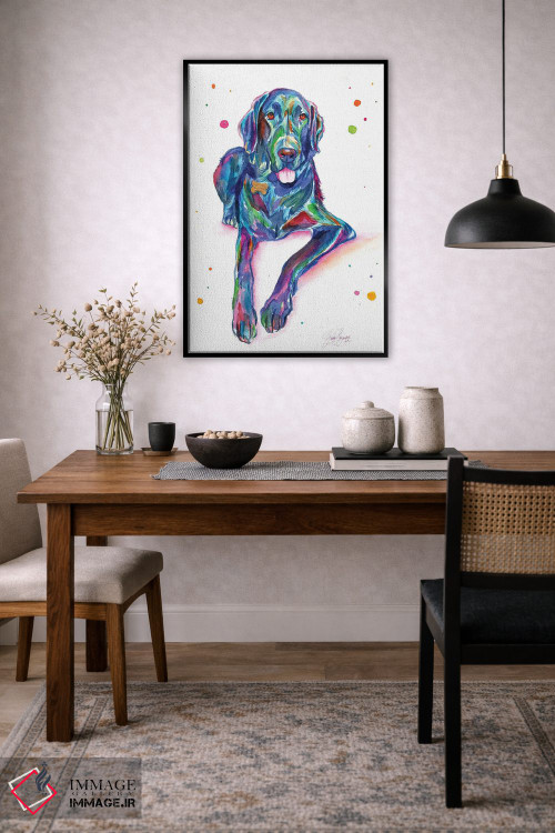تابلو دکوراتیو دانمارکی بزرگ آبی اثر یوبیس گوسمان - D5B