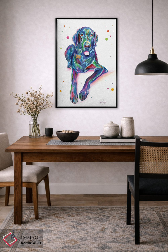 تابلو دکوراتیو دانمارکی بزرگ آبی اثر یوبیس گوسمان - D5B