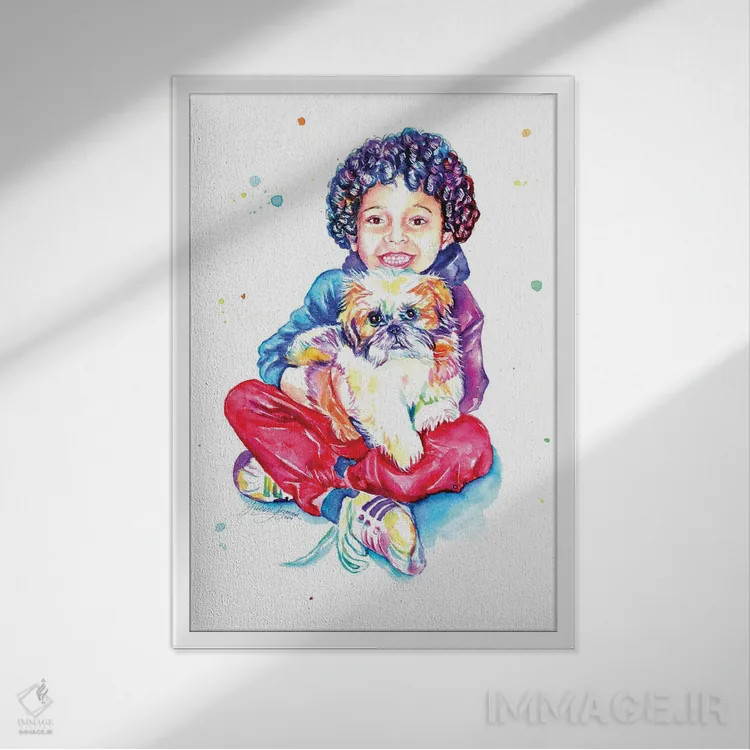 تابلو دکوراتیو دوستان کوچک شیرین اثر یوبیس گوسمان - نمای قابدار سفید