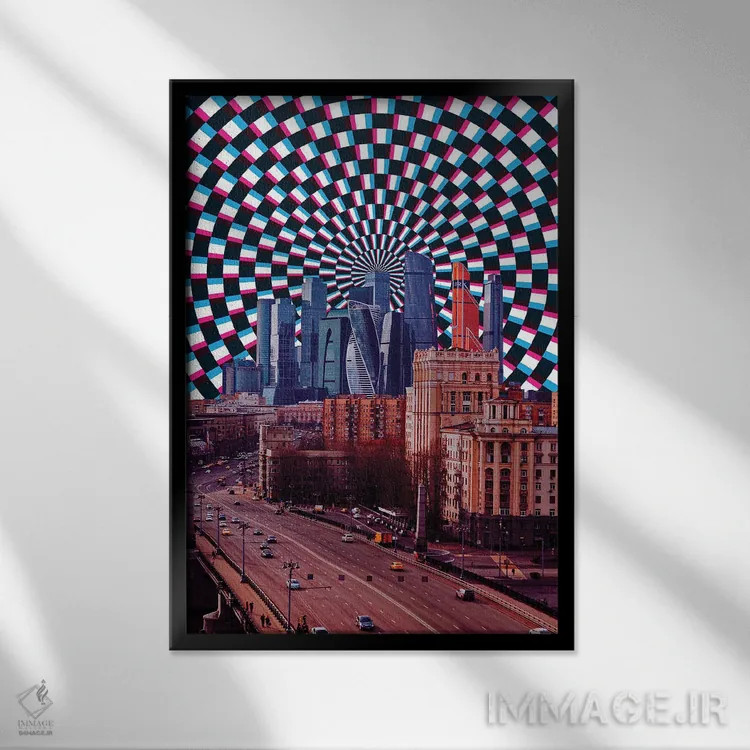 تابلو دکوراتیو زندگی روزمره ی سورئال اثر یگور ژولدیبین - نمای قابدار مشکی