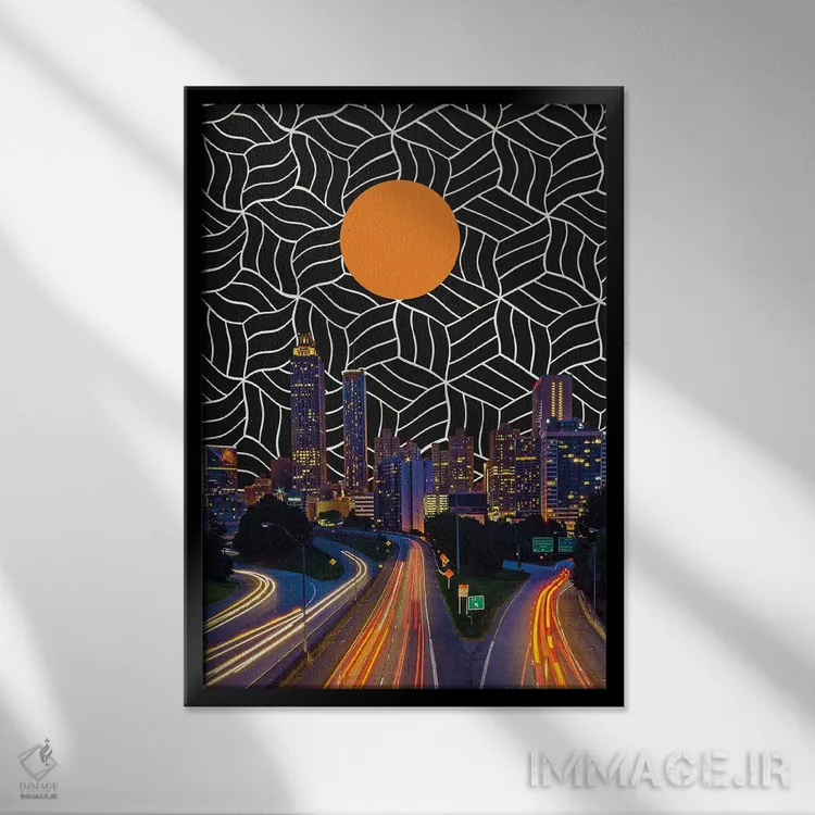 تابلو دکوراتیو غروب درخشان اثر یگور ژولدیبین - نمای قابدار مشکی
