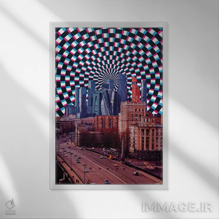 تابلو دکوراتیو زندگی روزمره ی سورئال اثر یگور ژولدیبین - نمای قابدار سفید