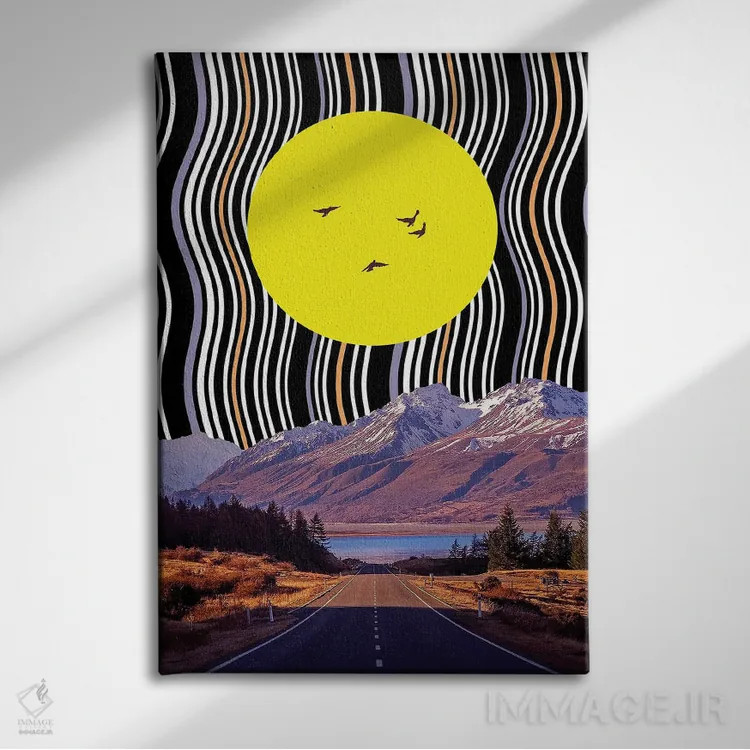 تابلو دکوراتیو چرخش پرندگان اثر یگور ژولدیبین - نمای روبهرو روی دیوار