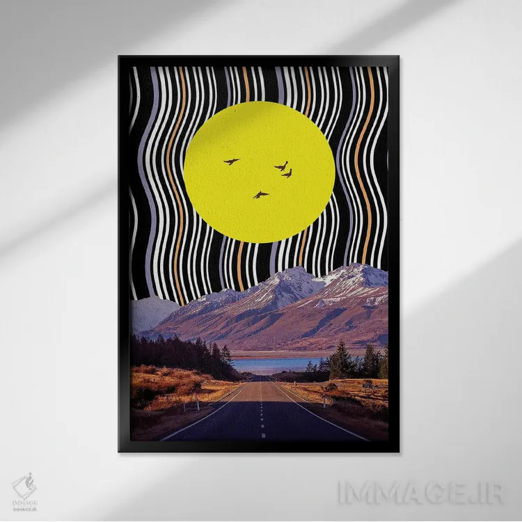تابلو دکوراتیو چرخش پرندگان اثر یگور ژولدیبین - نمای قابدار مشکی