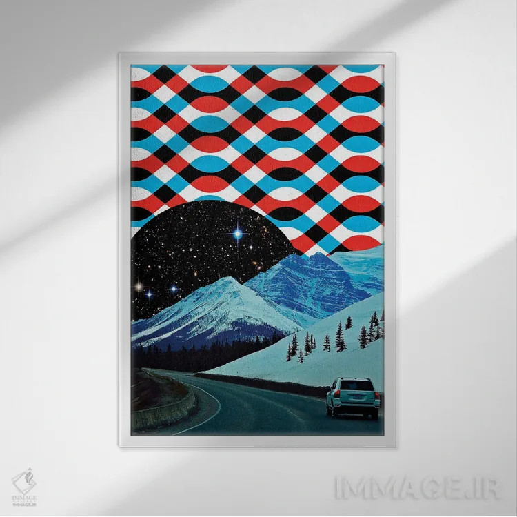 تابلو دکوراتیو سفر روان گردان اثر یگور ژولدیبین - نمای قابدار سفید