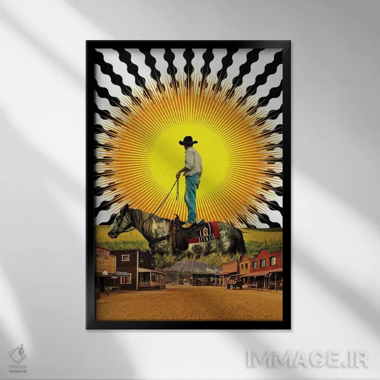 تابلو دکوراتیو کابوی اثر یگور ژولدیبین - نمای قابدار مشکی