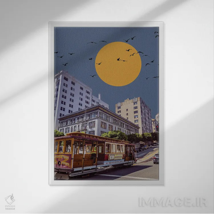 تابلو دکوراتیو چرخه حرکت اثر یگور ژولدیبین - نمای قابدار سفید