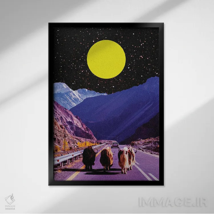 تابلو دکوراتیو وقت رفتن است اثر یگور ژولدیبین - نمای قابدار مشکی