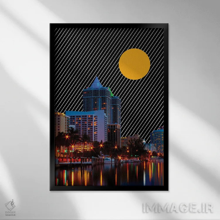 تابلو دکوراتیو سراب میامی اثر یگور ژولدیبین - نمای قابدار مشکی
