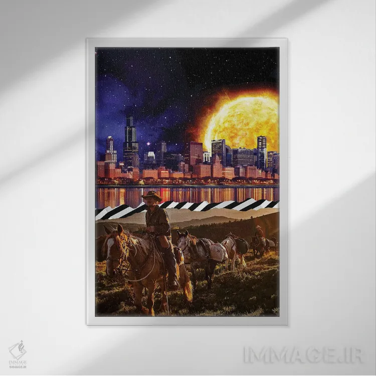 تابلو دکوراتیو بیایید به جاده بزنیم اثر یگور ژولدیبین - نمای قابدار سفید