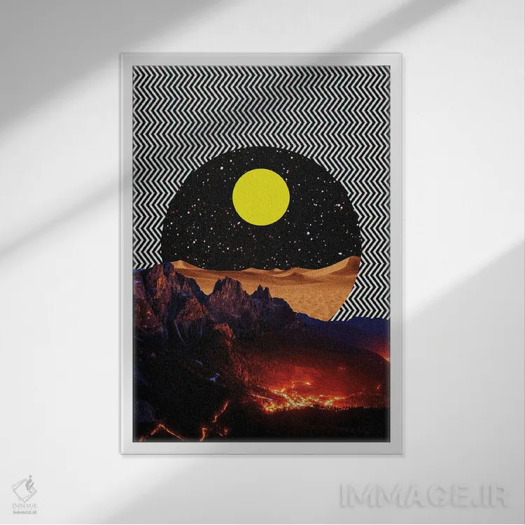تابلو دکوراتیو در حاشیه جهان هستی اثر یگور ژولدیبین - نمای قابدار سفید