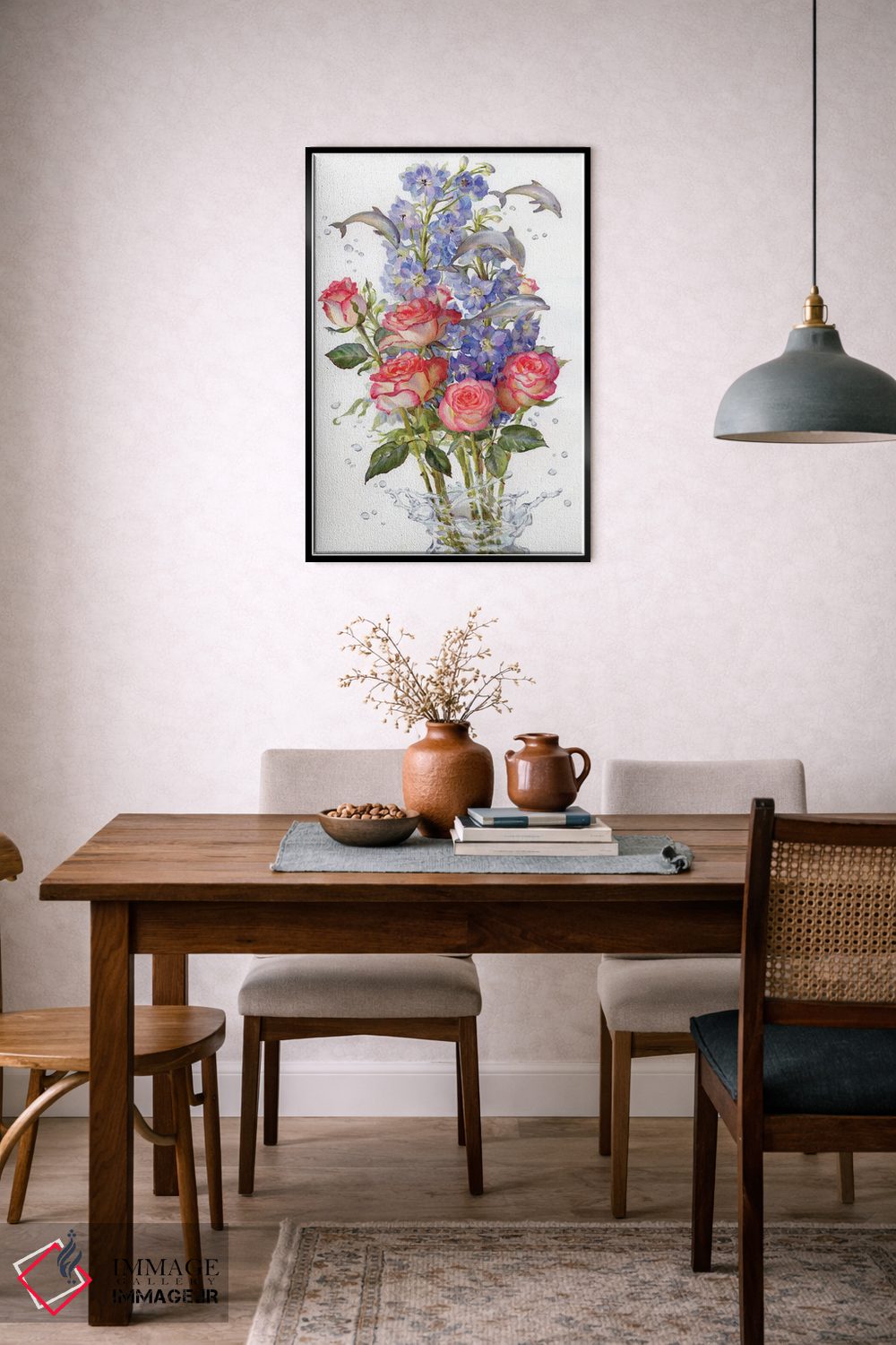 تابلو دکوراتیو رویای دلفینیوم اثر یولیا کراسنوف - D6B