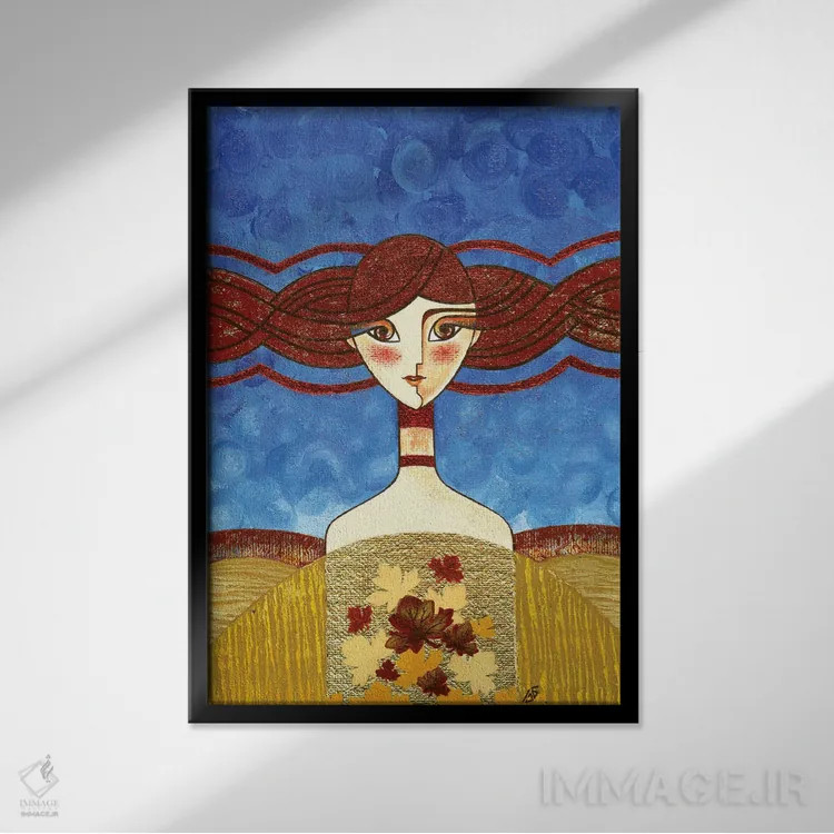 تابلو دکوراتیو خورشید پاییزی اثر یولیا بلاسلا - نمای قابدار مشکی