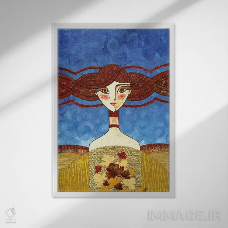 تابلو دکوراتیو خورشید پاییزی اثر یولیا بلاسلا - نمای قابدار سفید