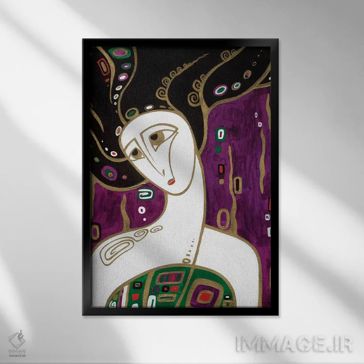 تابلو دکوراتیو پری دریایی اثر یولیا بلاسلا - نمای قابدار مشکی