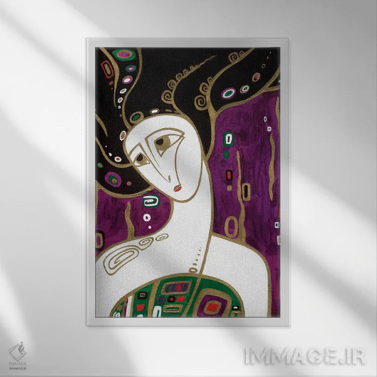 تابلو دکوراتیو پری دریایی اثر یولیا بلاسلا - نمای قابدار سفید