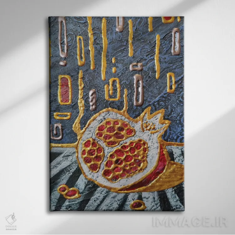 تابلو دکوراتیو Stilllife,نارنجک، طبیعت بی جان اثر یولیا بلاسلا - نمای روبهرو روی دیوار