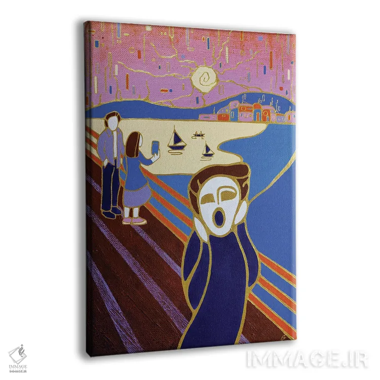 تابلو دکوراتیو فریاد در غروب، الهام گرفته از ادوارد مونک اثر یولیا بلاسلا - نمای پرسپکتیو محصول