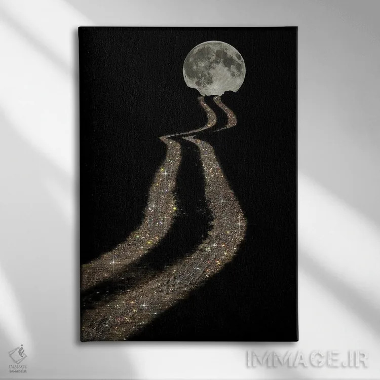 تابلو دکوراتیو ماه اثر یانا پاتر - نمای روبهرو روی دیوار