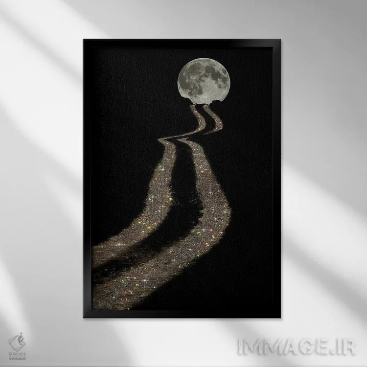 تابلو دکوراتیو ماه اثر یانا پاتر - نمای قابدار مشکی