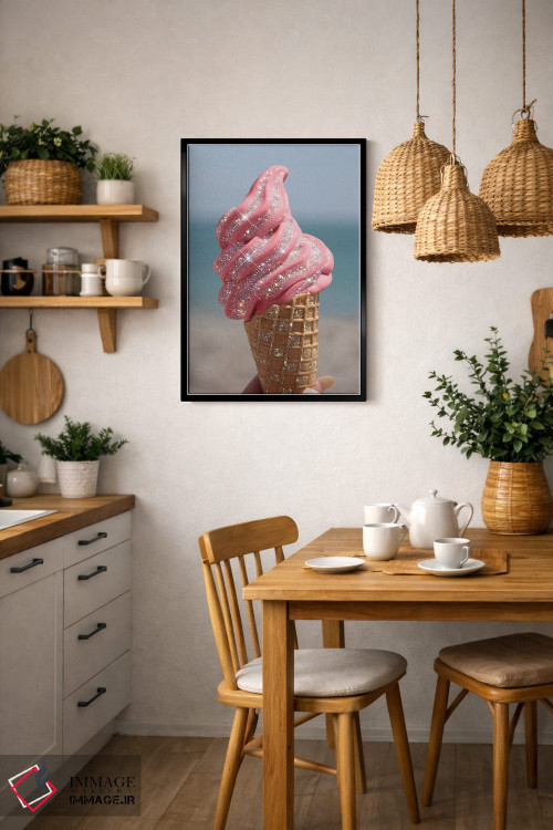 تابلو دکوراتیو بستنی صورتی براق اثر یانا پاتر - D5B