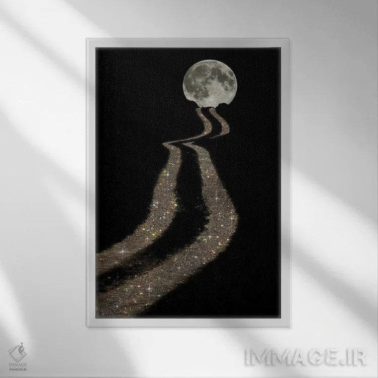 تابلو دکوراتیو ماه اثر یانا پاتر - نمای قابدار سفید