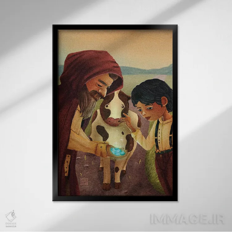 تابلو دکوراتیو جک و لوبیاها اثر یلـو ربیت کاتج - نمای قابدار مشکی