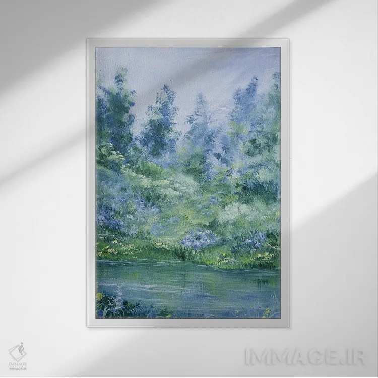 تابلو دکوراتیو بوی علف شماره ۱ اثر یولیا شاستر - نمای قابدار سفید