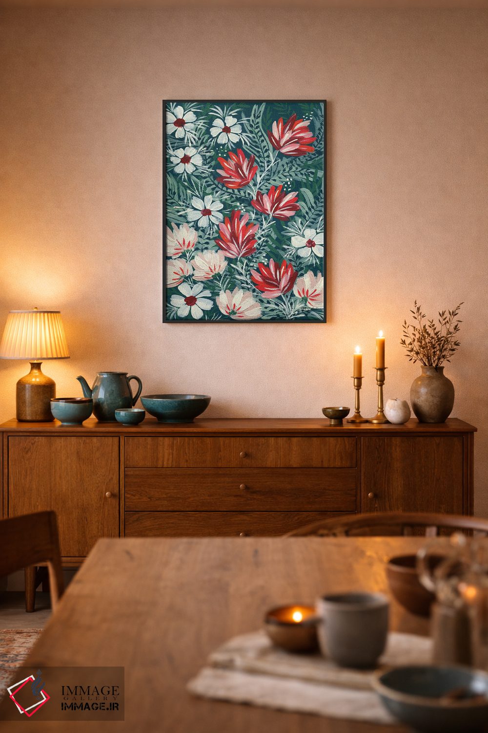 تابلو دکوراتیو گل های سنتی شماره ۱ اثر ایوت سن آمانت - D5B