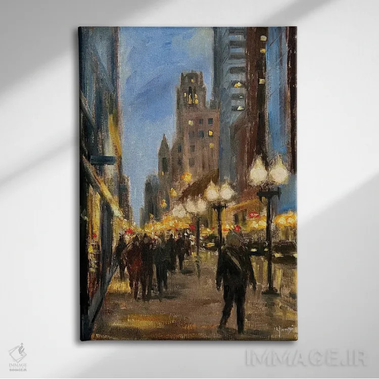 تابلو دکوراتیو خیابان میشیگان اثر یانگزی شو - نمای روبهرو روی دیوار