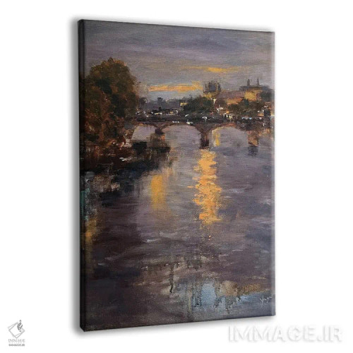 تابلو انتزاعی درخشش روی سن اثر یانگزی شو - نمای پرسپکتیو محصول