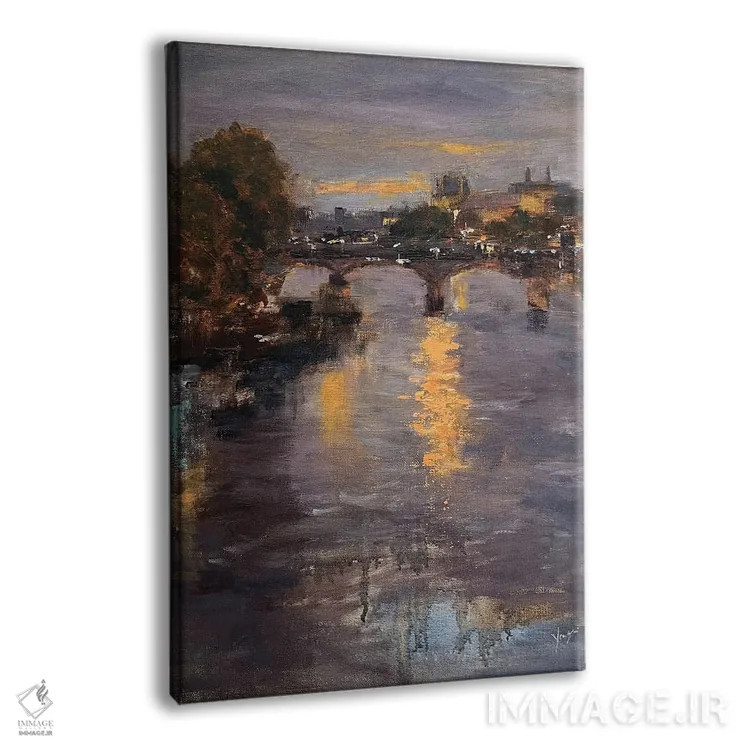 تابلو انتزاعی درخشش روی سن اثر یانگزی شو - نمای پرسپکتیو محصول