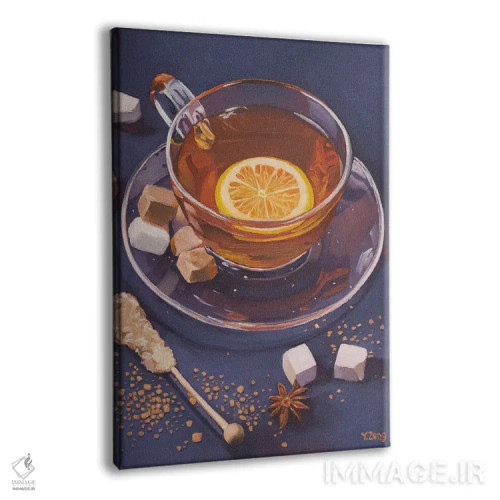 تابلو دکوراتیو چای لیمویی و حبه قند اثر یوئه زنگ - نمای پرسپکتیو محصول