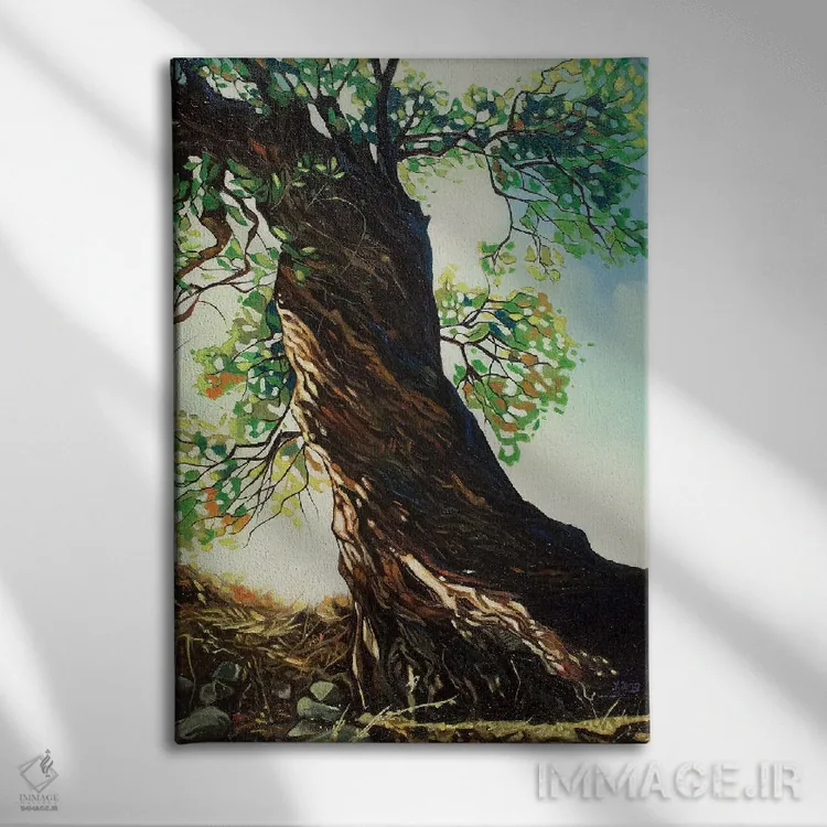تابلو دکوراتیو درخت بزرگ اثر یوئه زنگ - نمای روبهرو روی دیوار