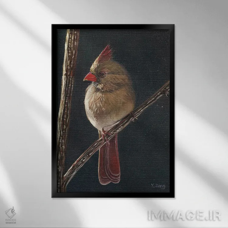 تابلو دکوراتیو کارباورال ماده اثر یوئه زنگ - نمای قابدار مشکی