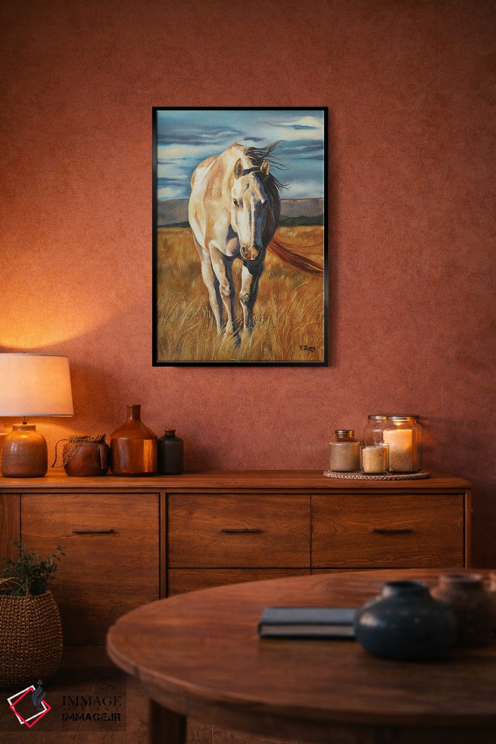 تابلو مدرن بازگشت اسب به خانه اثر یوئه زنگ - D4B