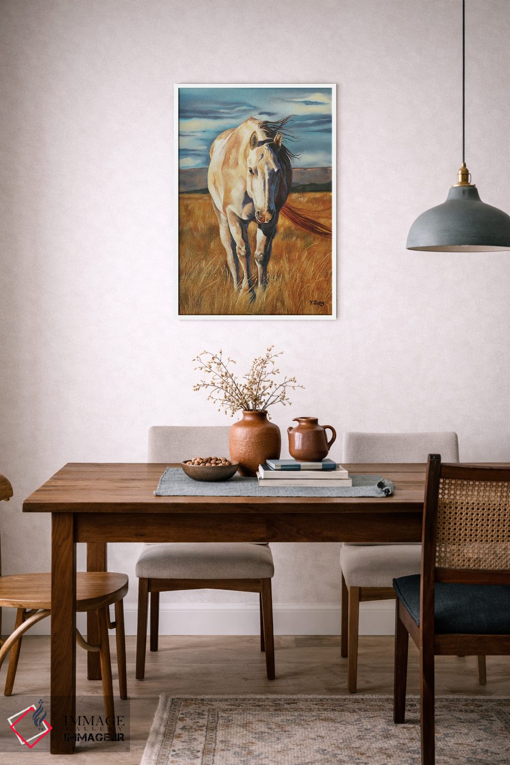 تابلو مدرن بازگشت اسب به خانه اثر یوئه زنگ - D6W