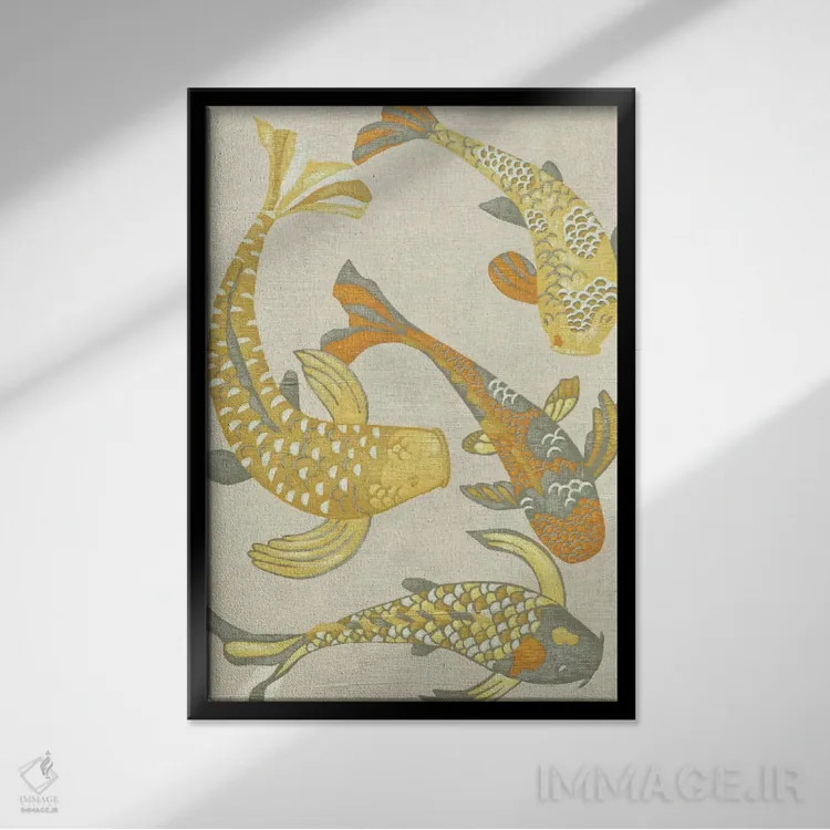 تابلو دکوراتیو کوی طلایی ۱ اثر چریکلیا زاریس - نمای قابدار مشکی