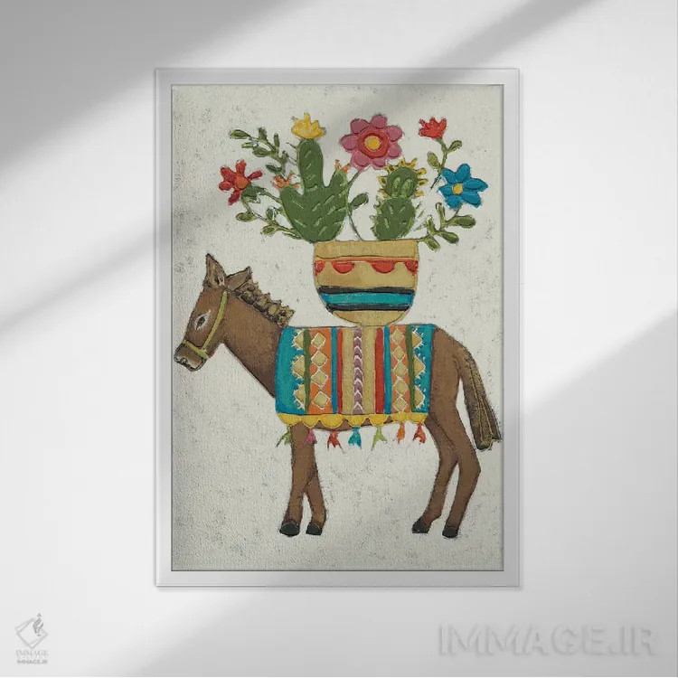 تابلو دکوراتیو بازار بورو II اثر چریکلیا زاریس - نمای قابدار سفید