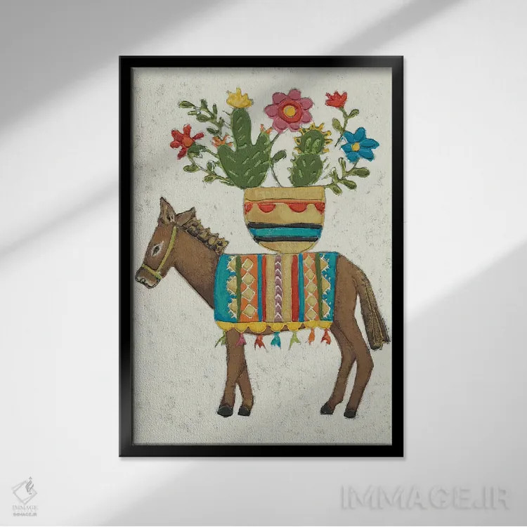 تابلو دکوراتیو بازار بورو II اثر چریکلیا زاریس - نمای قابدار مشکی