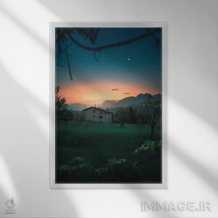 تابلو دکوراتیو گرگ و میش آرام اثر زک دولر - نمای قابدار سفید