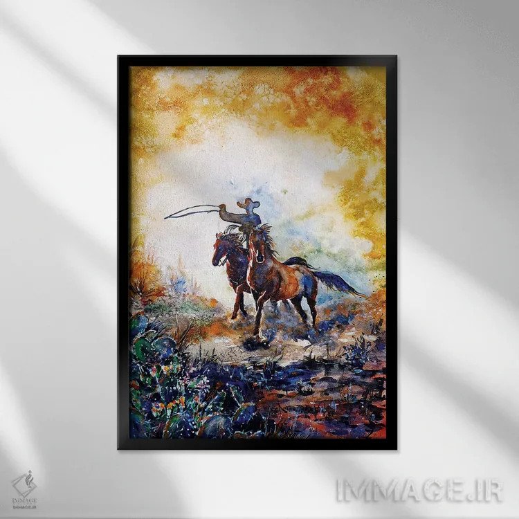 تابلو دکوراتیو طناب اندازی اثر زایرا ژائوبایوا - نمای قابدار مشکی