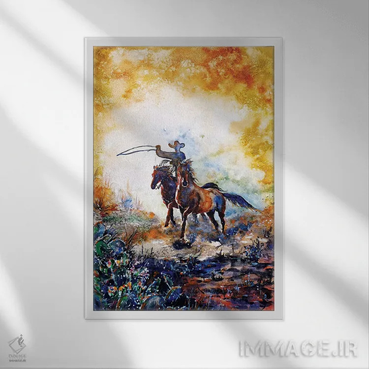 تابلو دکوراتیو طناب اندازی اثر زایرا ژائوبایوا - نمای قابدار سفید
