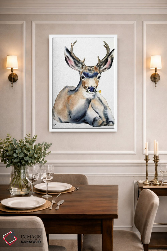 تابلو دکوراتیو گوزن استراحت کننده اثر زایرا ژائوبایوا - D1W