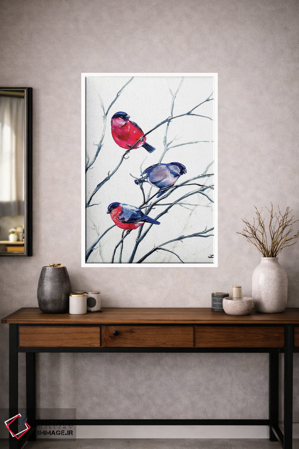 تابلو دکوراتیو فنچ زمستانی اوراسیایی اثر زایرا ژائوبایوا - D1W