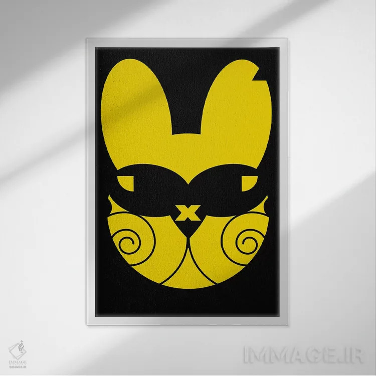 تابلو دکوراتیو خرگوش باحال اثر زایرا ژائوبایوا - نمای قابدار سفید
