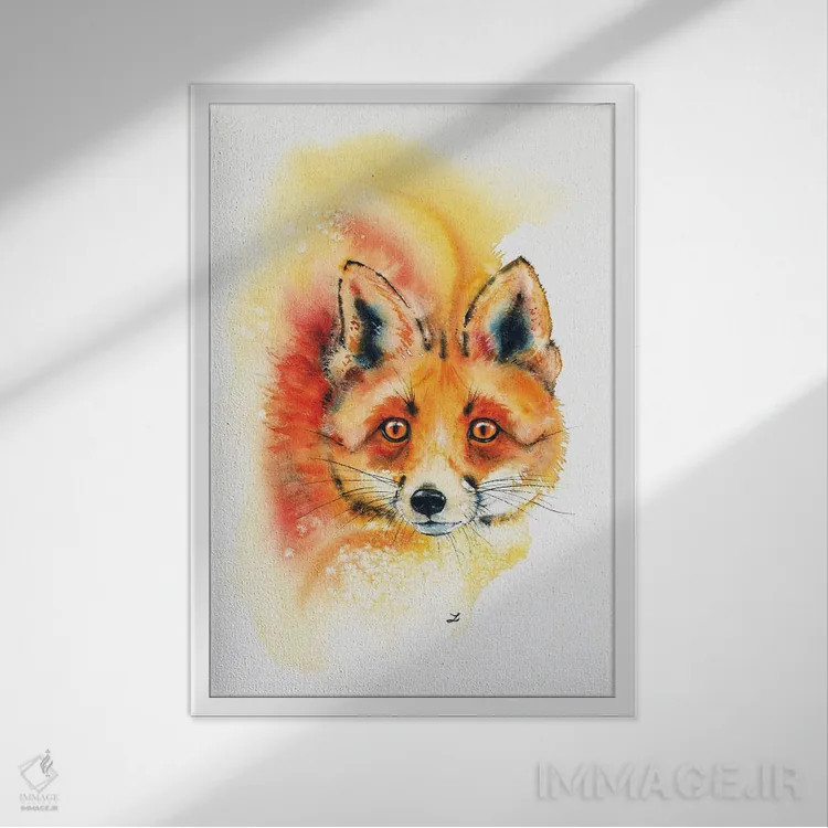 تابلو دکوراتیو روباه هوشیار اثر زایرا ژائوبایوا - نمای قابدار سفید