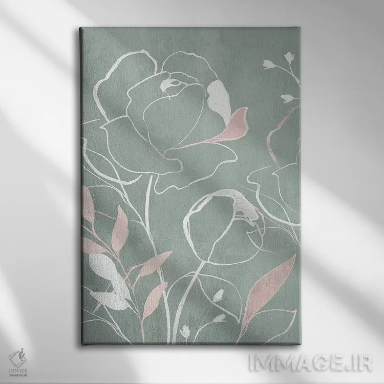 تابلو انتزاعی سرزمین گل رز I اثر ایزابل زد - نمای روبهرو روی دیوار