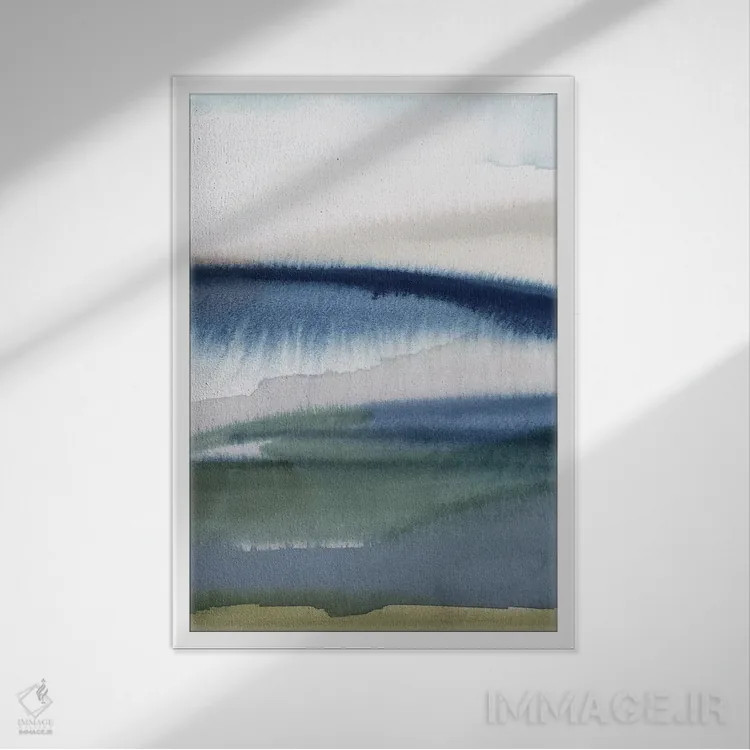 تابلو انتزاعی گرگ ومیش III اثر ایزابل زد - نمای قابدار سفید